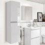 GRADE A1 - White Wall Hung Tall Bathroom Cabinet 400mm - Pendle