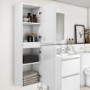 GRADE A2 - White Wall Hung Tall Bathroom Cabinet 400mm - Pendle