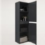 GRADE A1 - Dark Grey Wall Hung Tall Bathroom Cabinet 400mm - Pendle