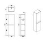 GRADE A1 - Dark Grey Wall Hung Tall Bathroom Cabinet 400mm - Pendle