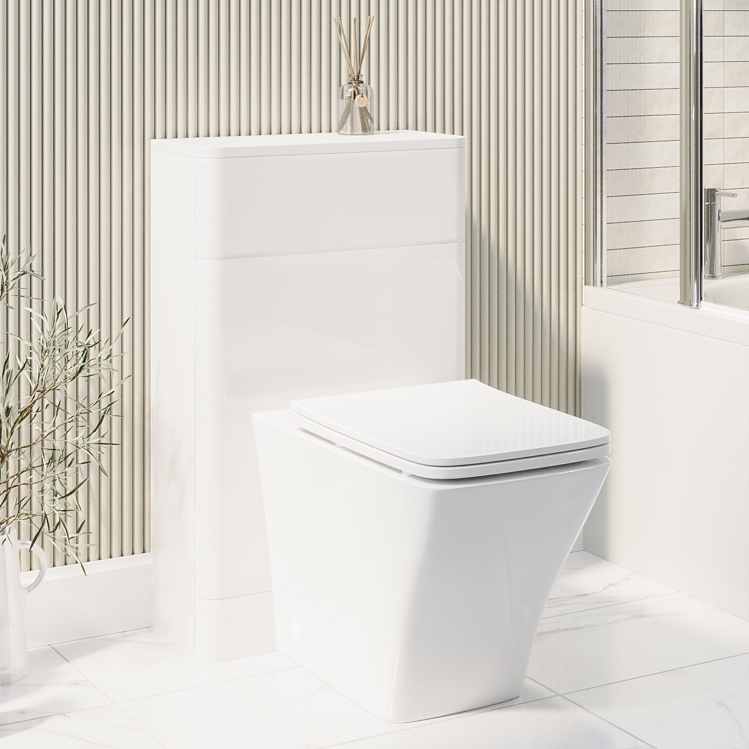Pendle White 500Mm Back To Wall Toilet Unit Only