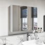 GRADE A1 - White Mirrored Wall Bathroom Cabinet 800 x 650 - Pendle