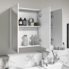 3 Door White Mirrored Bathroom Cabinet 800 x 650mm - Pendle