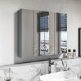 GRADE A1 - Light Grey Mirrored Wall Bathroom Cabinet 800 x 650mm - Pendle