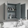 Triple Door Light Grey Mirrored Bathroom Cabinet 800 x 650mm - Pendle