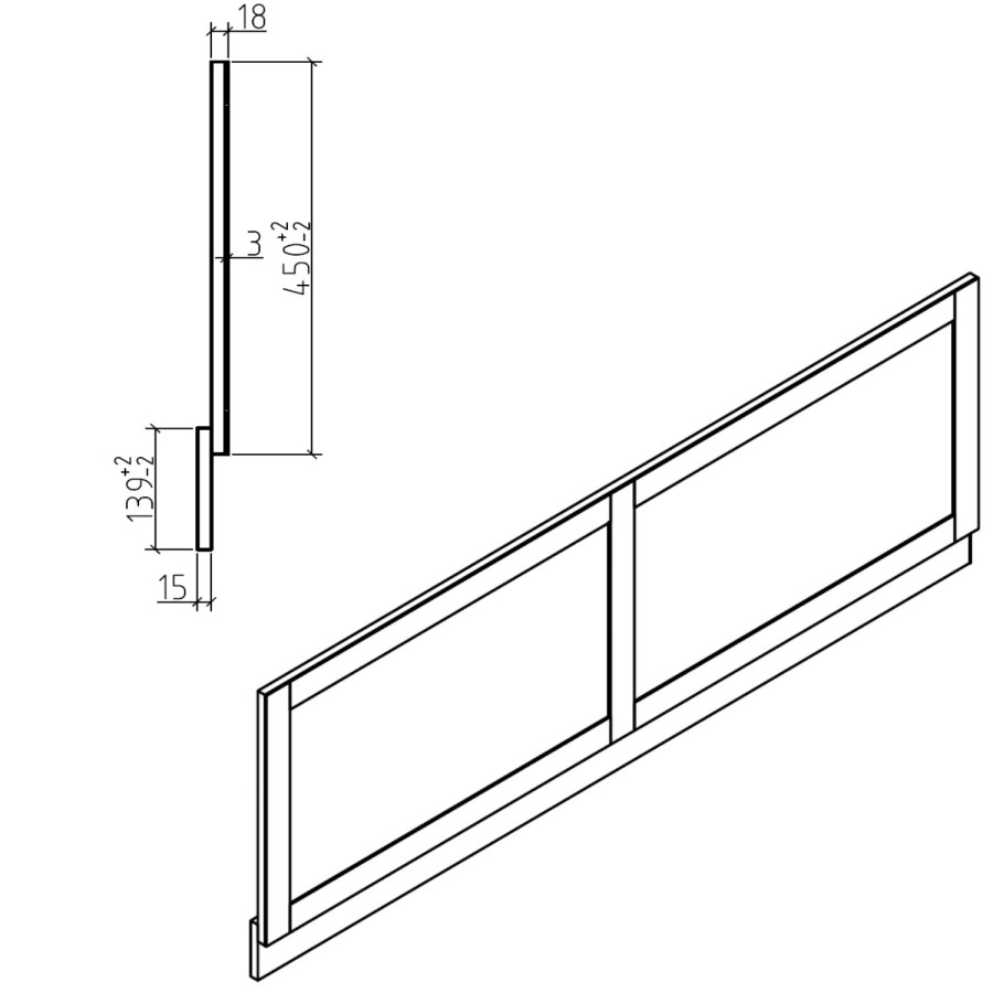GRADE A1 - 1600mm Wooden Matt Blue Front Bath Panel - Baxenden