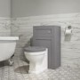 GRADE A1 - Grey Soft Close Wood Toilet Seat - Baxenden