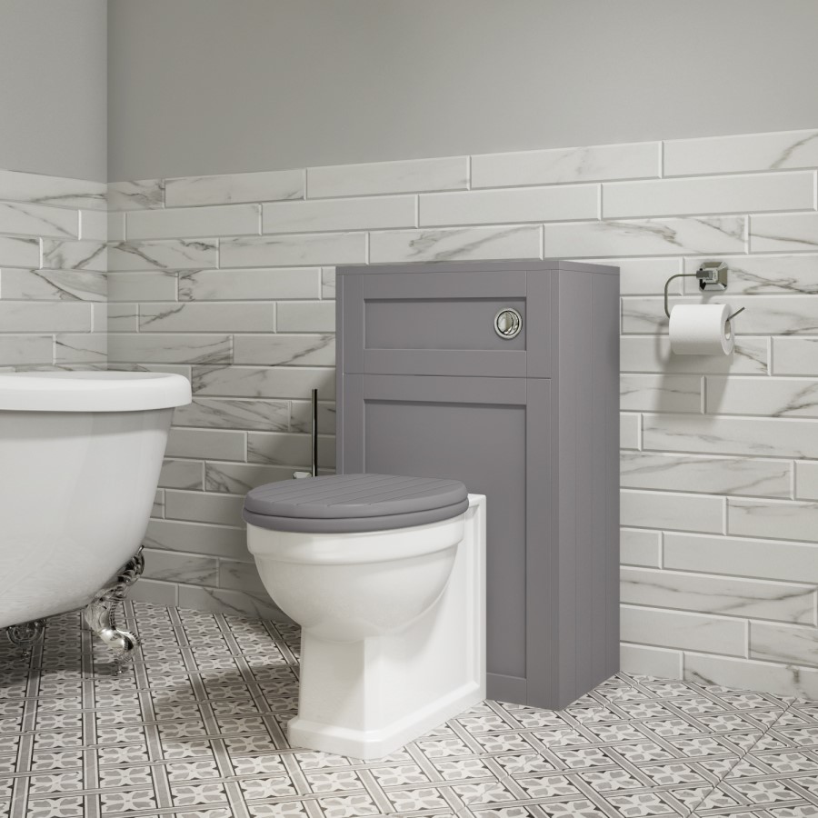 GRADE A1 - Grey Soft Close Wood Toilet Seat - Baxenden
