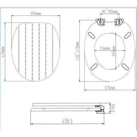 GRADE A1 - Grey Soft Close Wood Toilet Seat - Baxenden