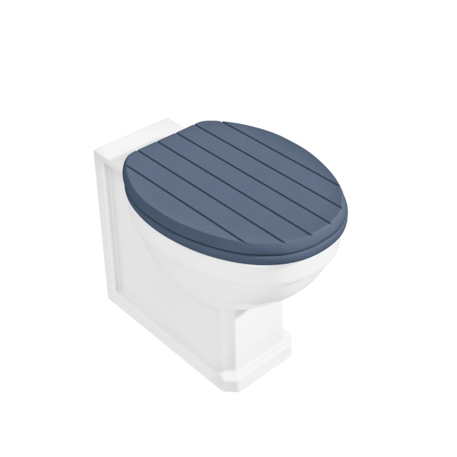 GRADE A2 - Baxenden Soft Close Wood Toilet Seat - Matt Blue