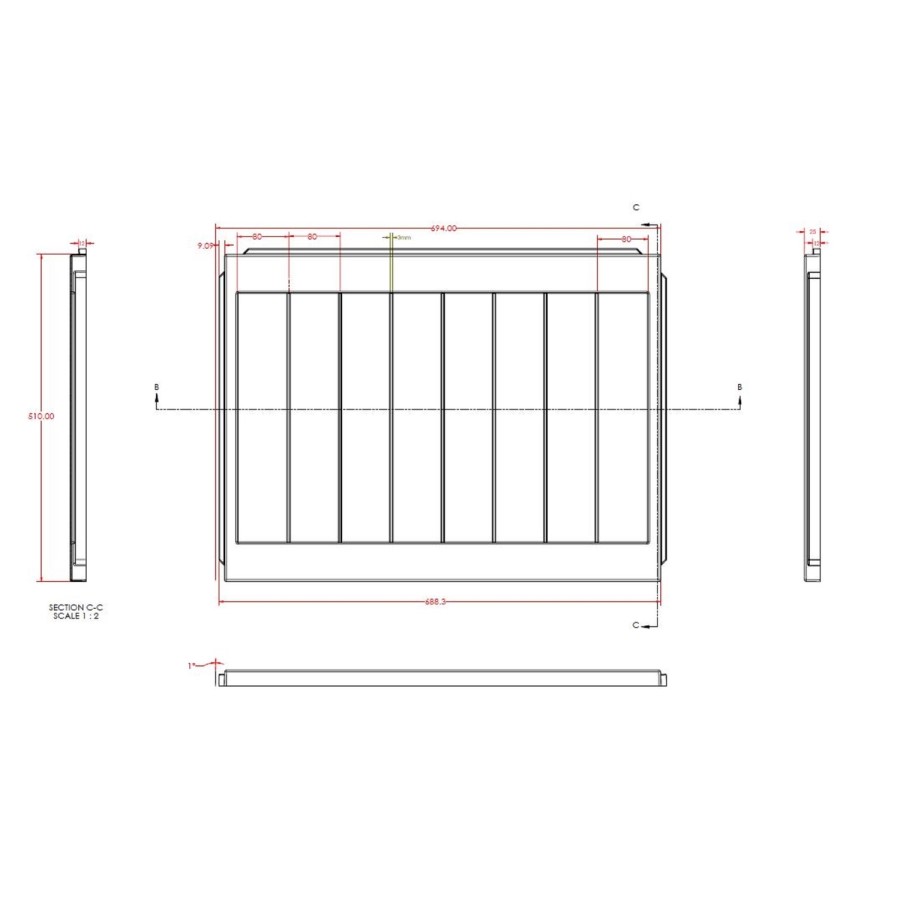 GRADE A1 - 700mm Holt Tongue and Groove End Bath Panel