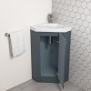 400mm Grey Cloakroom Corner Vanity Unit &amp; Basin - Apollo