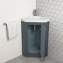 GRADE A1 - 400mm Grey Cloakroom Corner Vanity Unit & Basin - Apollo