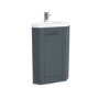 GRADE A1 - 400mm Grey Cloakroom Corner Vanity Unit & Basin - Apollo