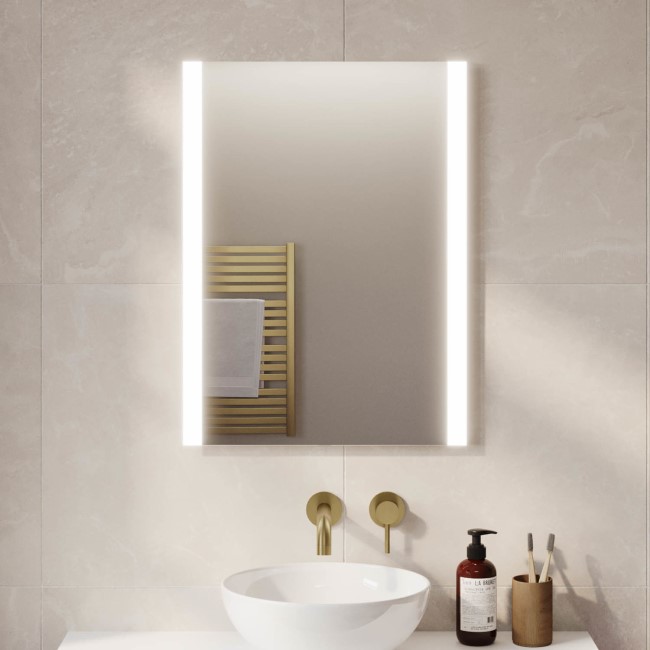 Rectangular LED Heated Bathroom Mirror with Shaver Socket 600x800mm -Pegasus - Better Bathrooms