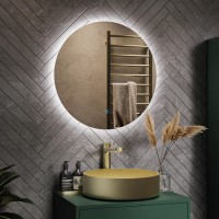 GRADE A3 - Round LED Bathroom Mirror with Demister 600mm -Luna 