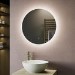 Round Backlit LED Bathroom Mirror with Demister 600mm -Luna