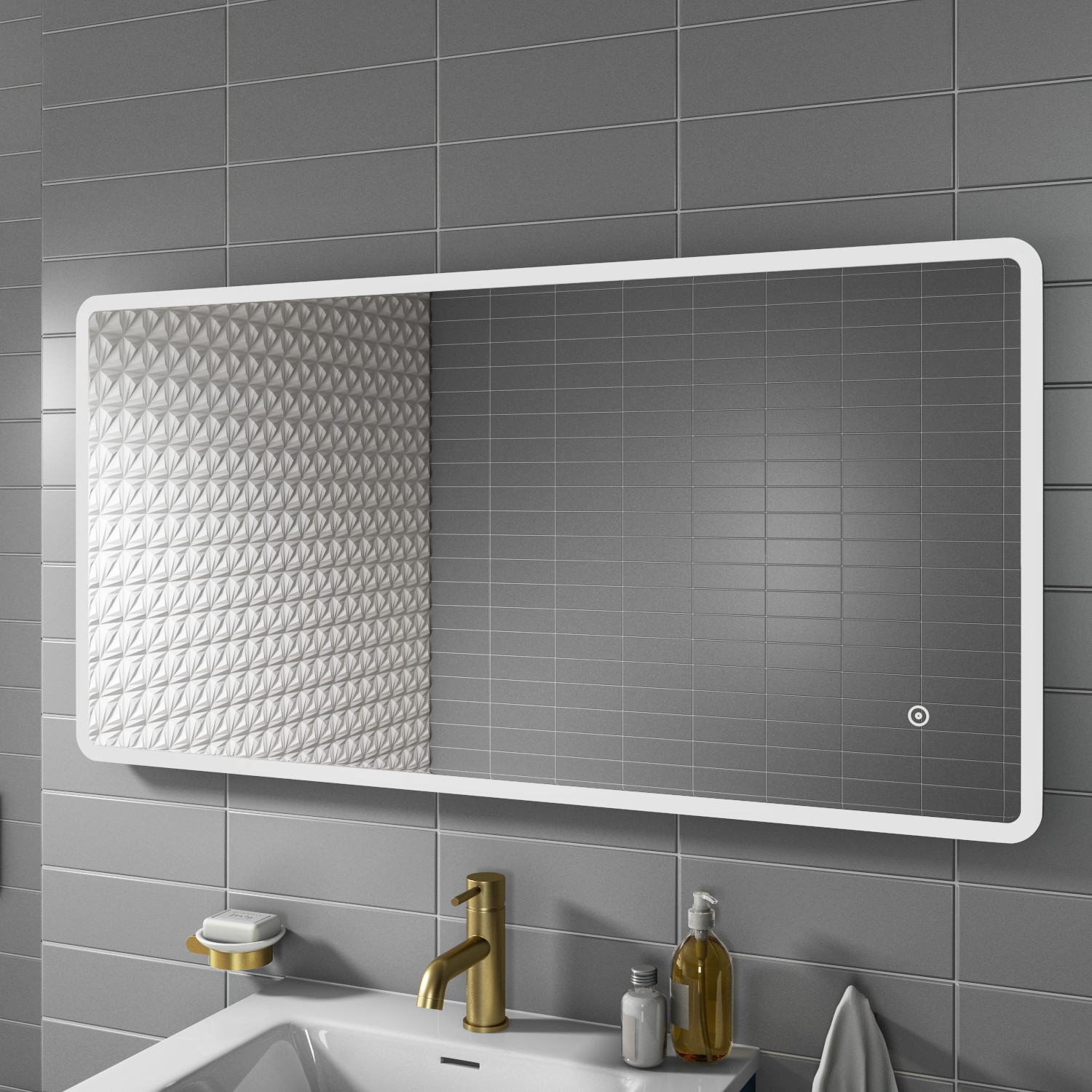 GRADE A1 Ariel 1200 x 600mm Illuminated LED Bathroom Mirror with