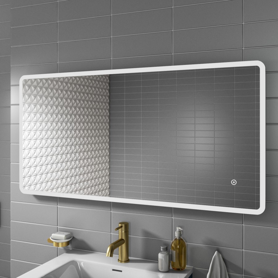 GRADE A1 - Ariel 1200 x 600mm Illuminated LED Bathroom Mirror with Demister & Shaver Socket