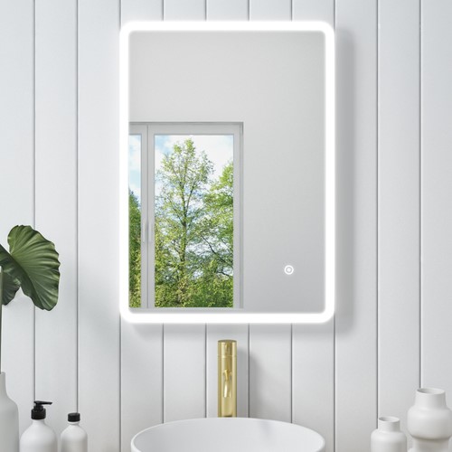 Rectangular Led Bathroom Mirror With, Round Bathroom Mirror With Light And Shaver Socket