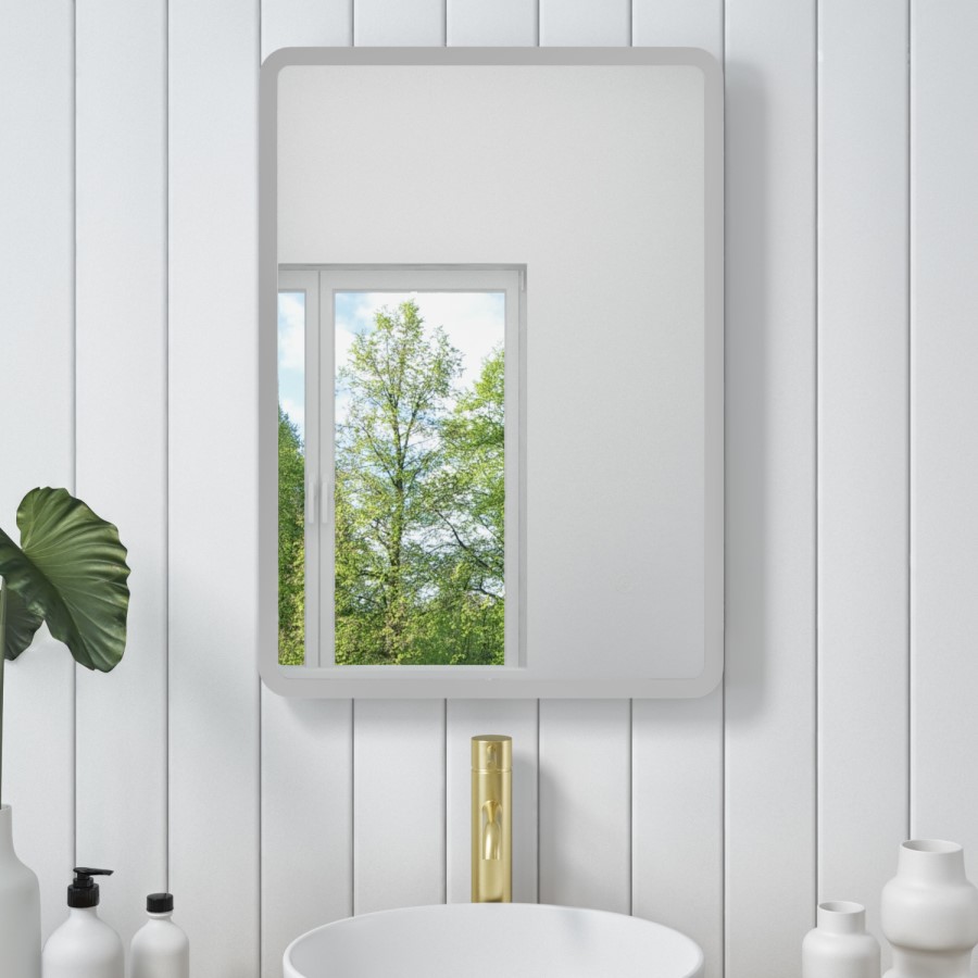 Rectangular LED Bathroom Mirror with Demister & Shaver Socket 500x700mm -Ariel  