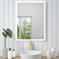 GRADE A2 - Rectangular LED Bathroom Mirror with Demister & Shaver Socket 600x800mm -Ariel 