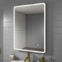 GRADE A1 - Rectangular LED Bathroom Mirror with Demister & Shaver Socket 600x800mm -Ariel  