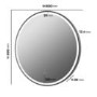 Round Black Heated Bathroom Mirror with Lights 600mm - Antares