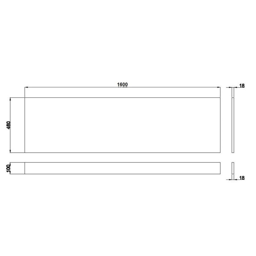 1600mm Light Grey Front Bath Panel - Pendle