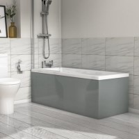 GRADE A1 - 1700mm Light Grey Front Bath Panel - Pendle