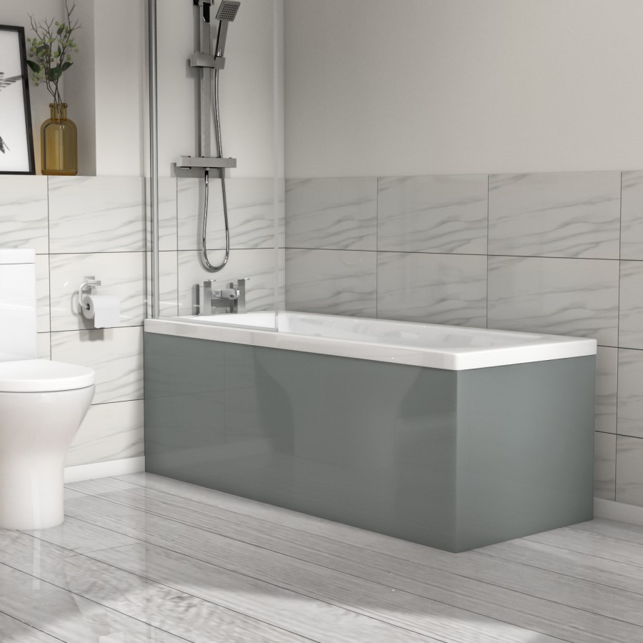 GRADE A1 - 1700mm Light Grey Front Bath Panel - Pendle