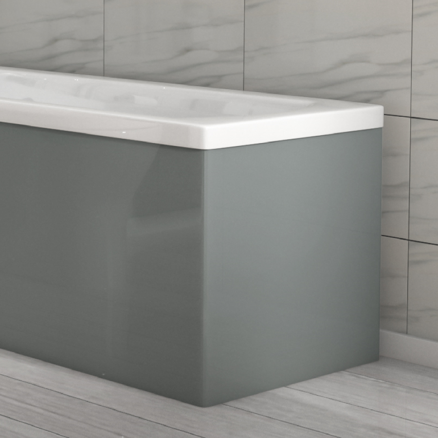 700mm Wooden Light Grey L Shape End Bath Panel - Pendle
