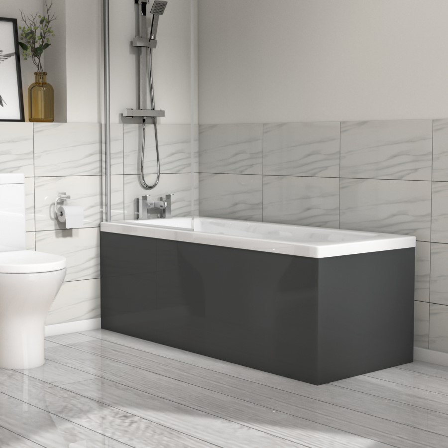 1500mm Wooden Dark Grey Front Bath Panel - Pendle