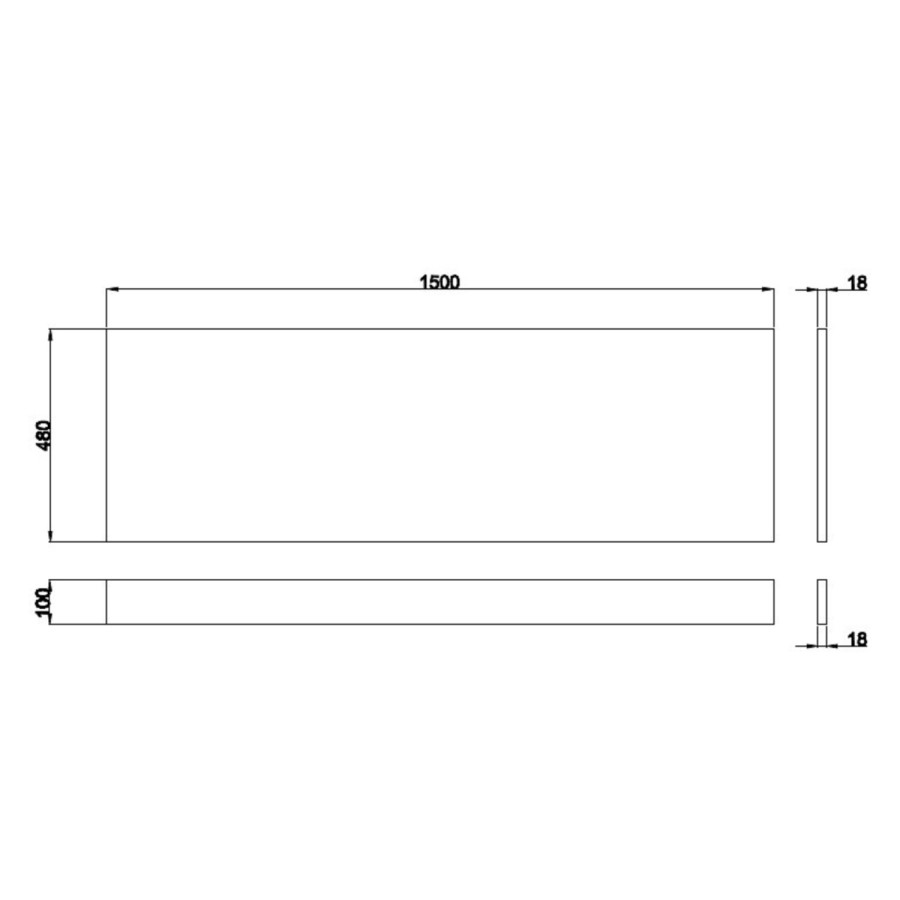 1500mm Wooden Dark Grey Front Bath Panel - Pendle