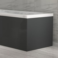 700mm Wooden Dark Grey L Shape End Bath Panel - Pendle
