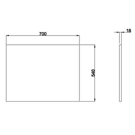 700mm Wooden Dark Grey L Shape End Bath Panel - Pendle