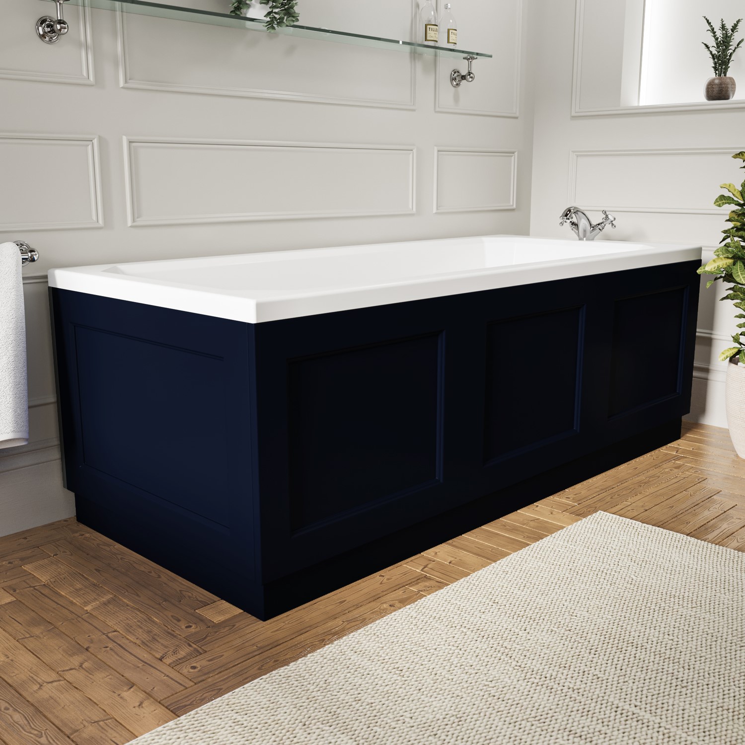 Rectangular Front Bath Panel 1800mm Blue Front Bath Panel - Ashbourne - Better Bathrooms