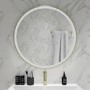 GRADE A2 - Round Brass LED Bathroom Mirror with Demister 800mm - Antares 
