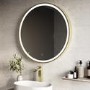 Round Brass Heated Bathroom Mirror with Lights 800mm - Antares