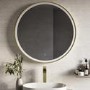 Round Brass Heated Bathroom Mirror with Lights 800mm - Antares