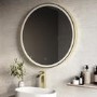 Round Brass Heated Bathroom Mirror with Lights 800mm - Antares