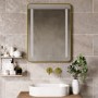 Rectangular Brass LED Heated Bathroom Mirror 600 x 800mm - Lepus