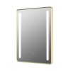 Rectangular Brass LED Heated Bathroom Mirror 600 x 800mm - Lepus