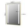 Rectangular Brass Heated Bathroom Mirror with Lights 600 x 800mm - Lepus