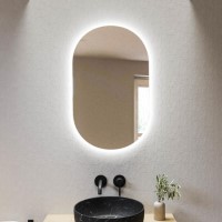 GRADE A1 - Oval LED Bathroom Mirror with Demister 500 x 800mm - Irena 