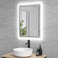 GRADE A1 - Rectangular Double Border LED Bathroom Mirror with Demister 600x800mm -Izar  