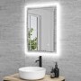 GRADE A1 - Rectangular Double Border LED Bathroom Mirror with Demister 600x800mm -Izar  