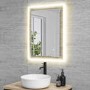 GRADE A1 - Rectangular Double Border LED Bathroom Mirror with Demister 600x800mm -Izar  
