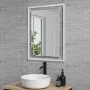 GRADE A1 - Rectangular Double Border LED Bathroom Mirror with Demister 600x800mm -Izar  