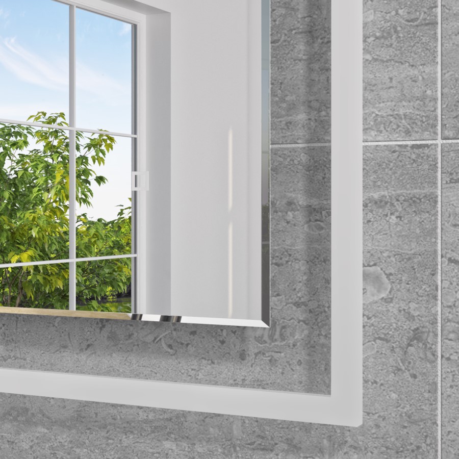 Rectangular LED Bathroom Mirror with Demister 1000 x 600mm - Izar 